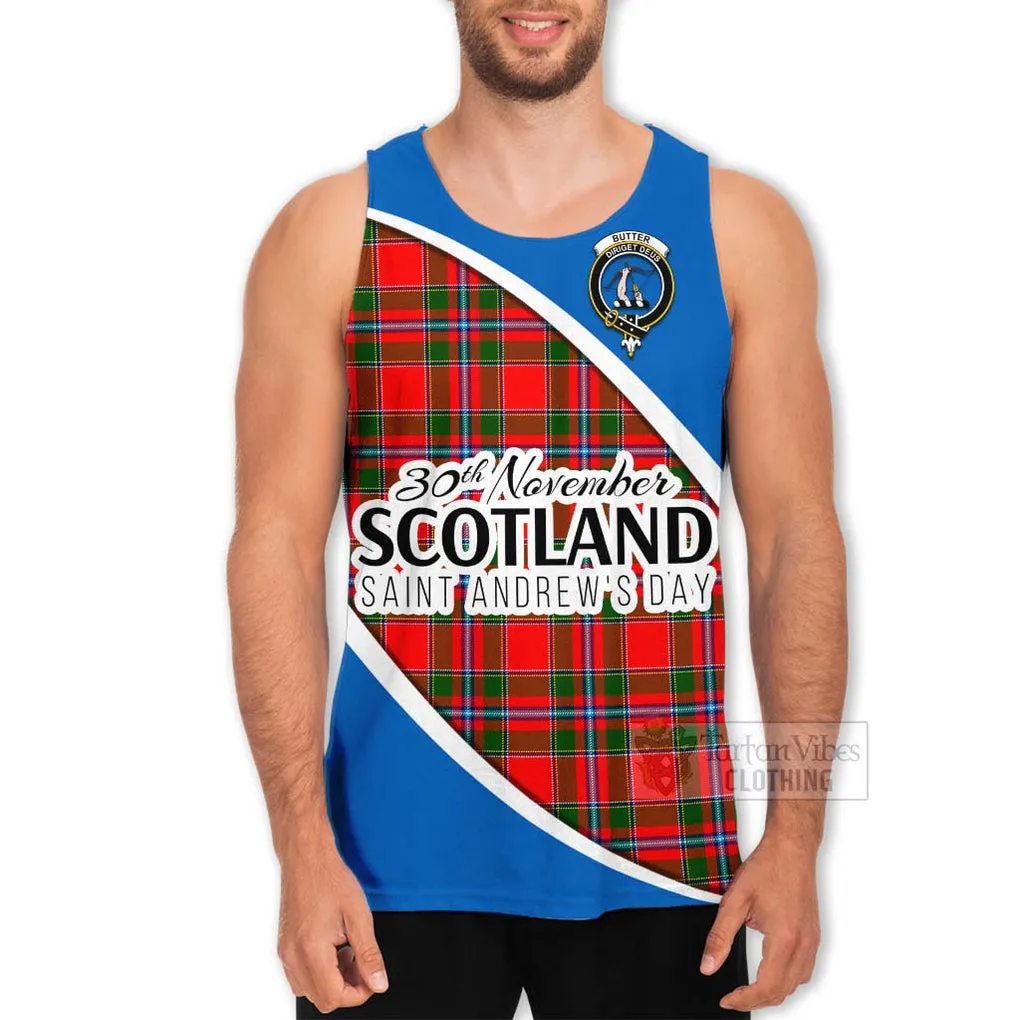 Butter Family Crest Tartan Men's Tank Top Celebrate Saint Andrew's Day in Style