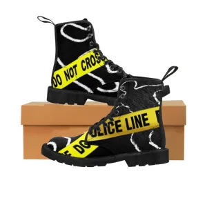 Canvas Boots AL BLUE DESIGNED ART CRIME SCENE