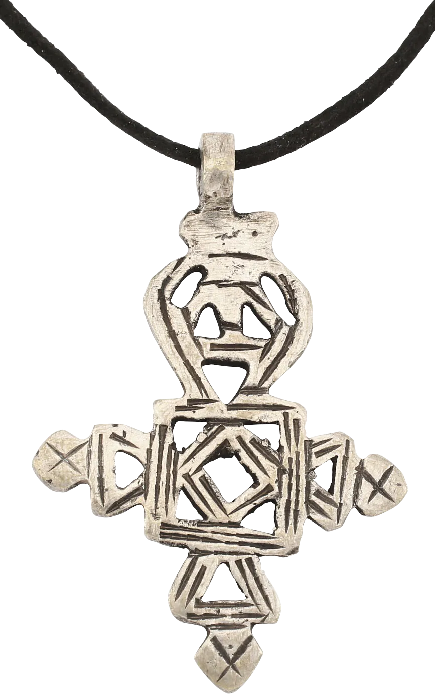 COPTIC SILVER CROSS, ETHIOPIA, 19TH CENTURY