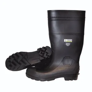 Cordova PB23 Black Boots with Black PVC Sole, EVA Insole, Plain Toe, Unlined, 16-Inch Length