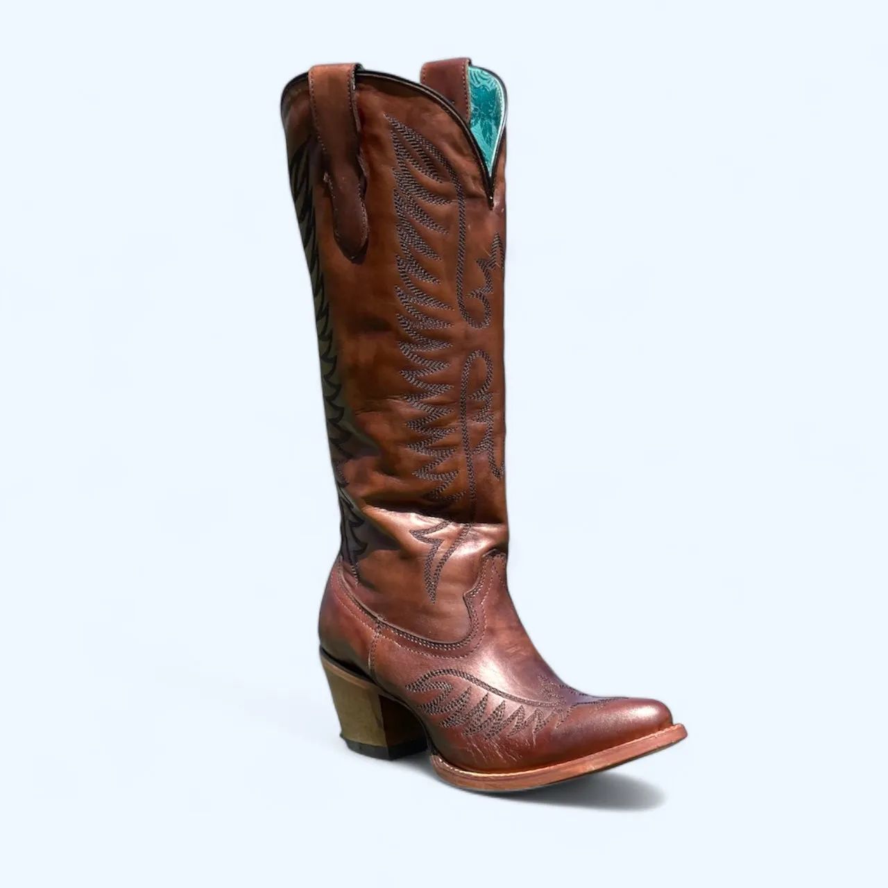 Corral Women's LD Cognac Embroidery Tall Boot E1570