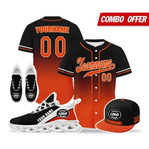 Custom Black Orange Jersey MaxSoul Shoes and Hat Combo Offer Personalized ZH-bd0b007e-a