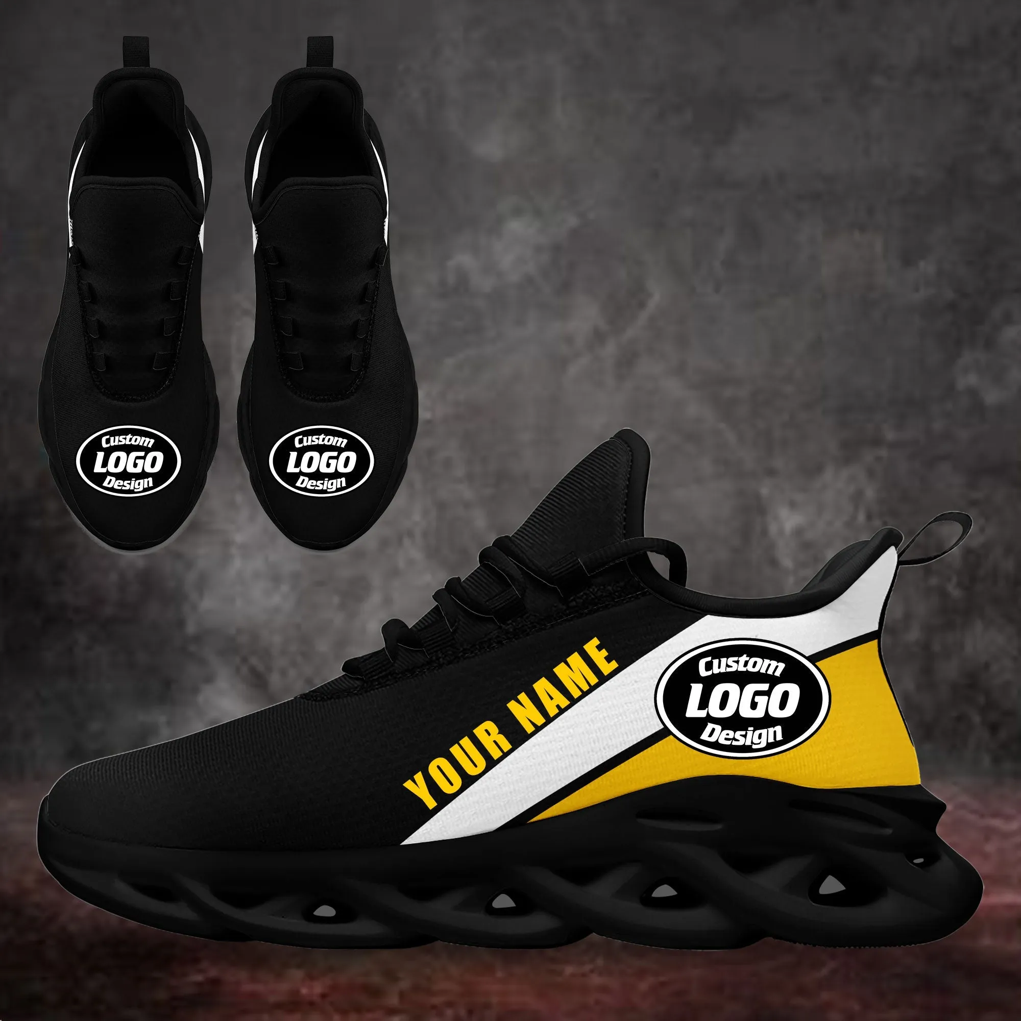 Custom Black Yellow Jersey MaxSoul Shoes and Hat Combo Offer Personalized ZH-bd0b007e-b