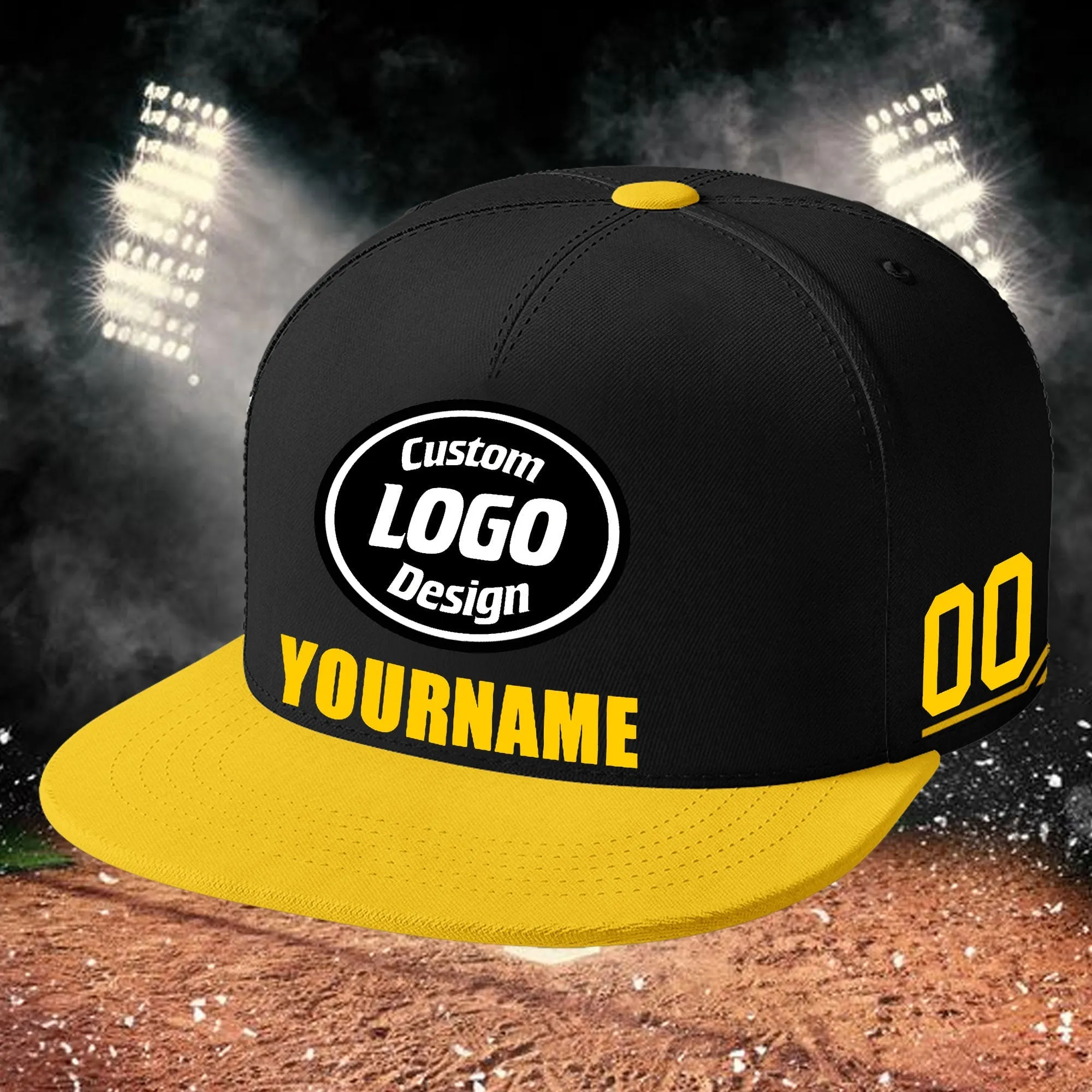 Custom Black Yellow Jersey MaxSoul Shoes and Hat Combo Offer Personalized ZH-bd0b007e-b