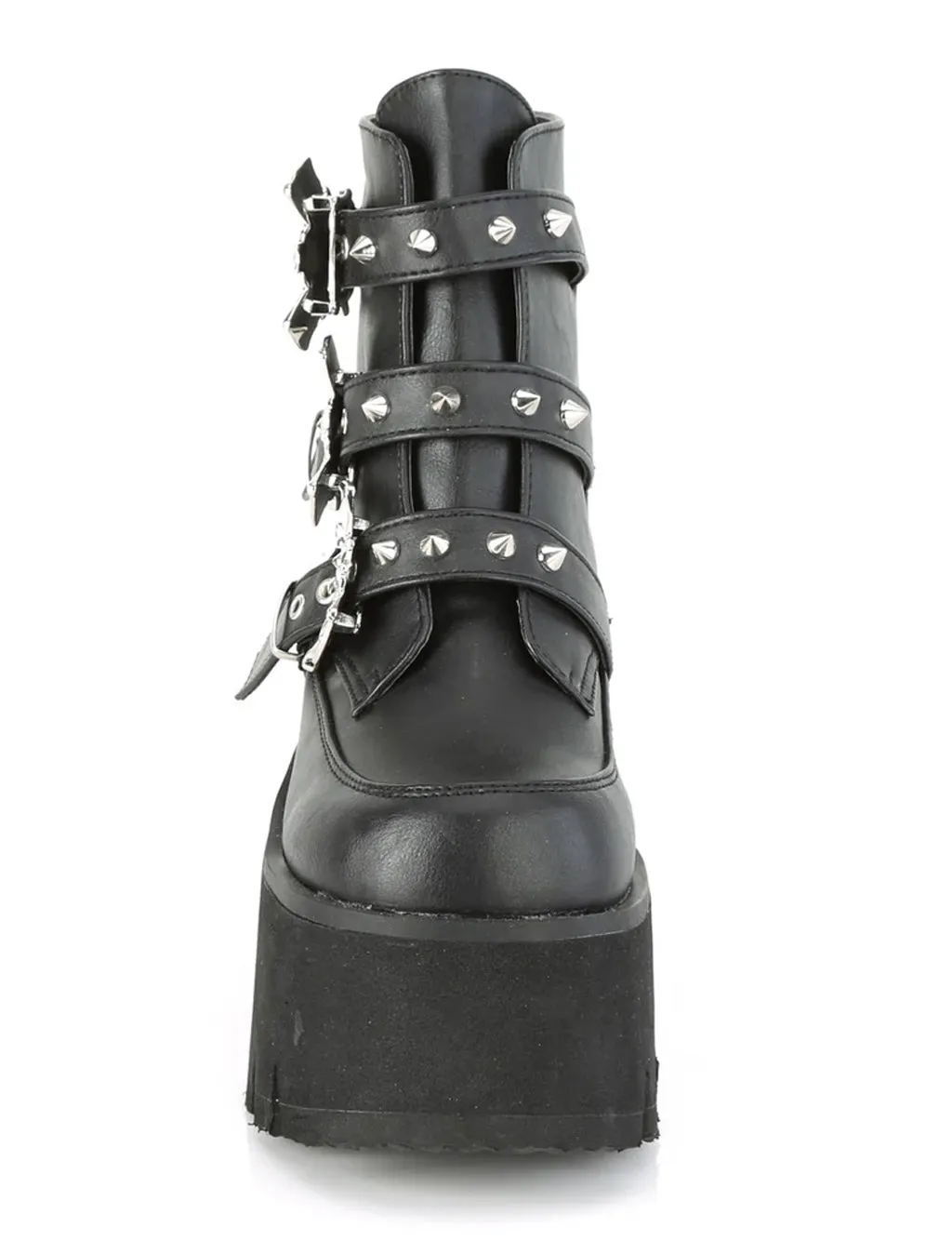 DEMONIA ASHES-55 - BLACK VEGAN LEATHER