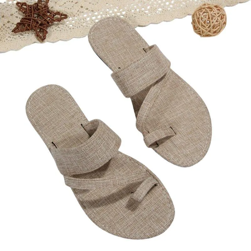 Denim Slide Sandals for Wide Feet