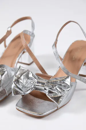 Drew Silver Bow Heels