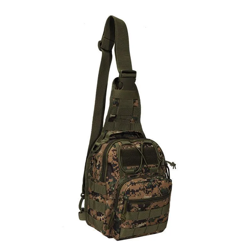 DUNNMALL Men's Tactical Small Chest Bag Field Camouflage Cycling Bag Sports Shoulder Bag Crossbody Outdoor Pouch Factory in Stock