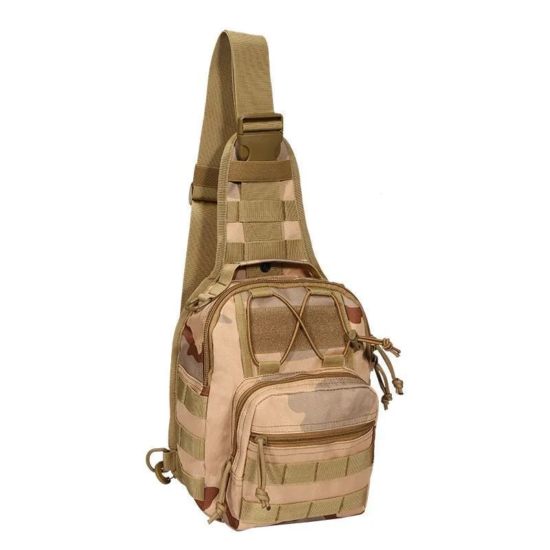 DUNNMALL Men's Tactical Small Chest Bag Field Camouflage Cycling Bag Sports Shoulder Bag Crossbody Outdoor Pouch Factory in Stock