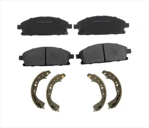 Front Ceramic Brake Pads Brake Shoes Springs for 1996-2004 Nissan Pathfinder 4Pc