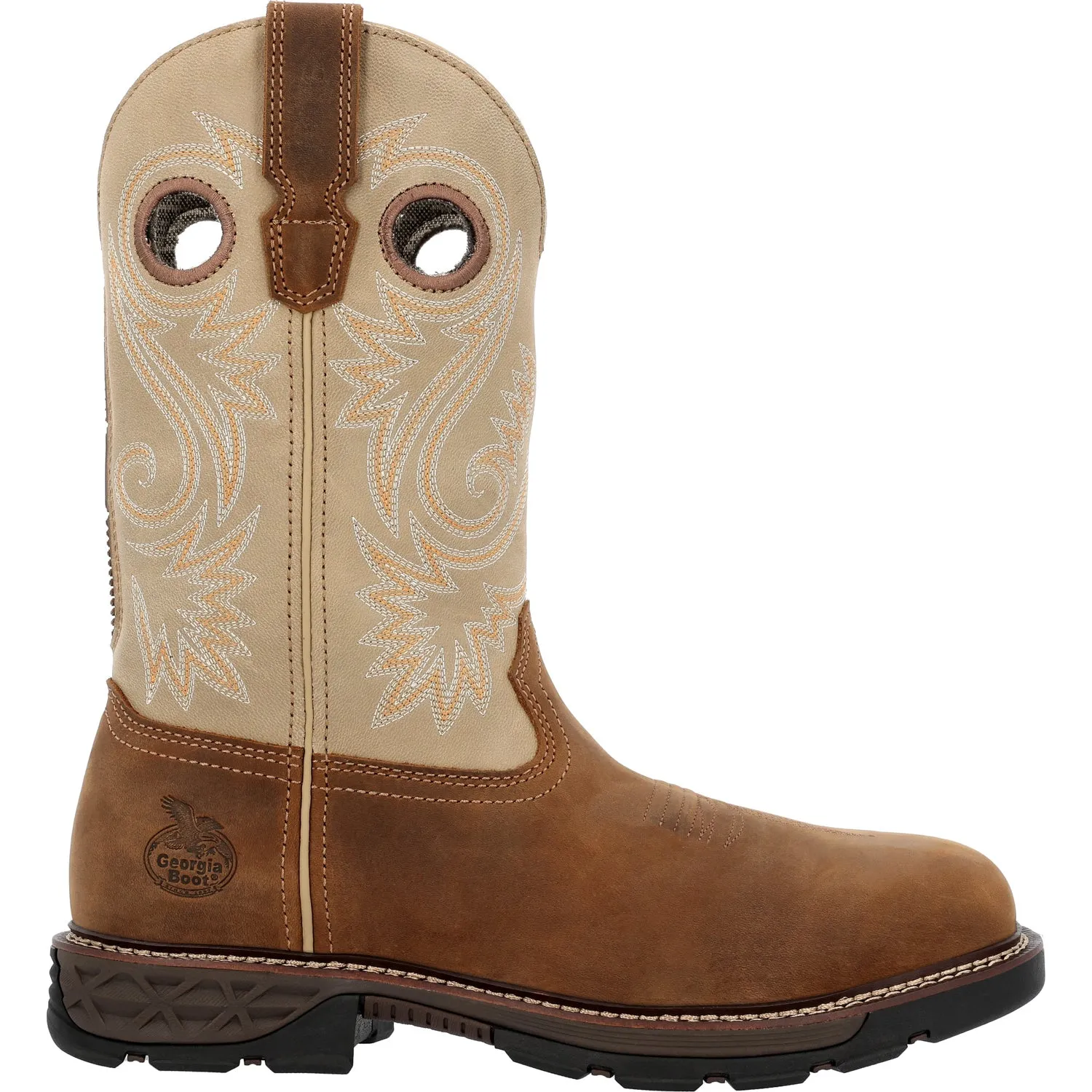 Georgia Mens CarboTec FLX 11in AT Brown/Bone Leather Work Boots