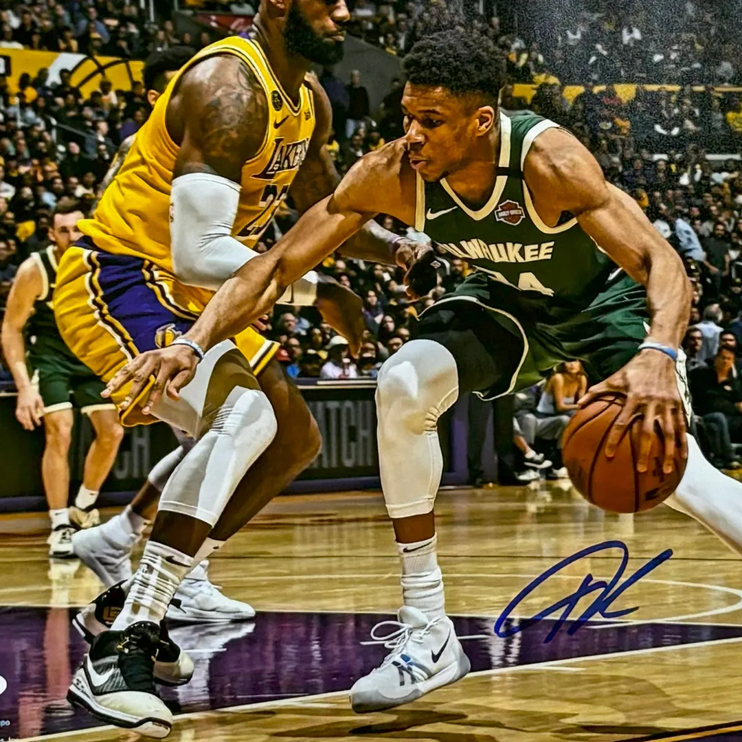 Giannis Antetokounmpo Signed Milwaukee Bucks Framed 16x20 Photo