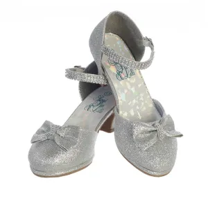 Girls Silver Glitter Rhinestone Bella Shoes 9 Toddler-5 Kids