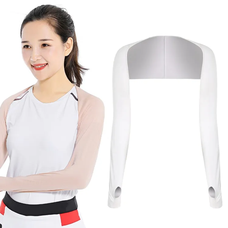 Golf Sunscreen Shawl Sleeves Outdoor Sports Cycling Ice Silk One Word Raglan Sleeves, Size: One Code(White)