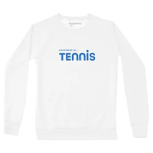 Happiness is... Women's Tennis Sweatshirt - White/Blue