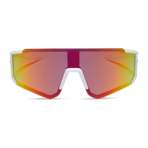 HEAT - MATTE WHITE   SUNSET MIRROR   POLARIZED SUNGLASSES