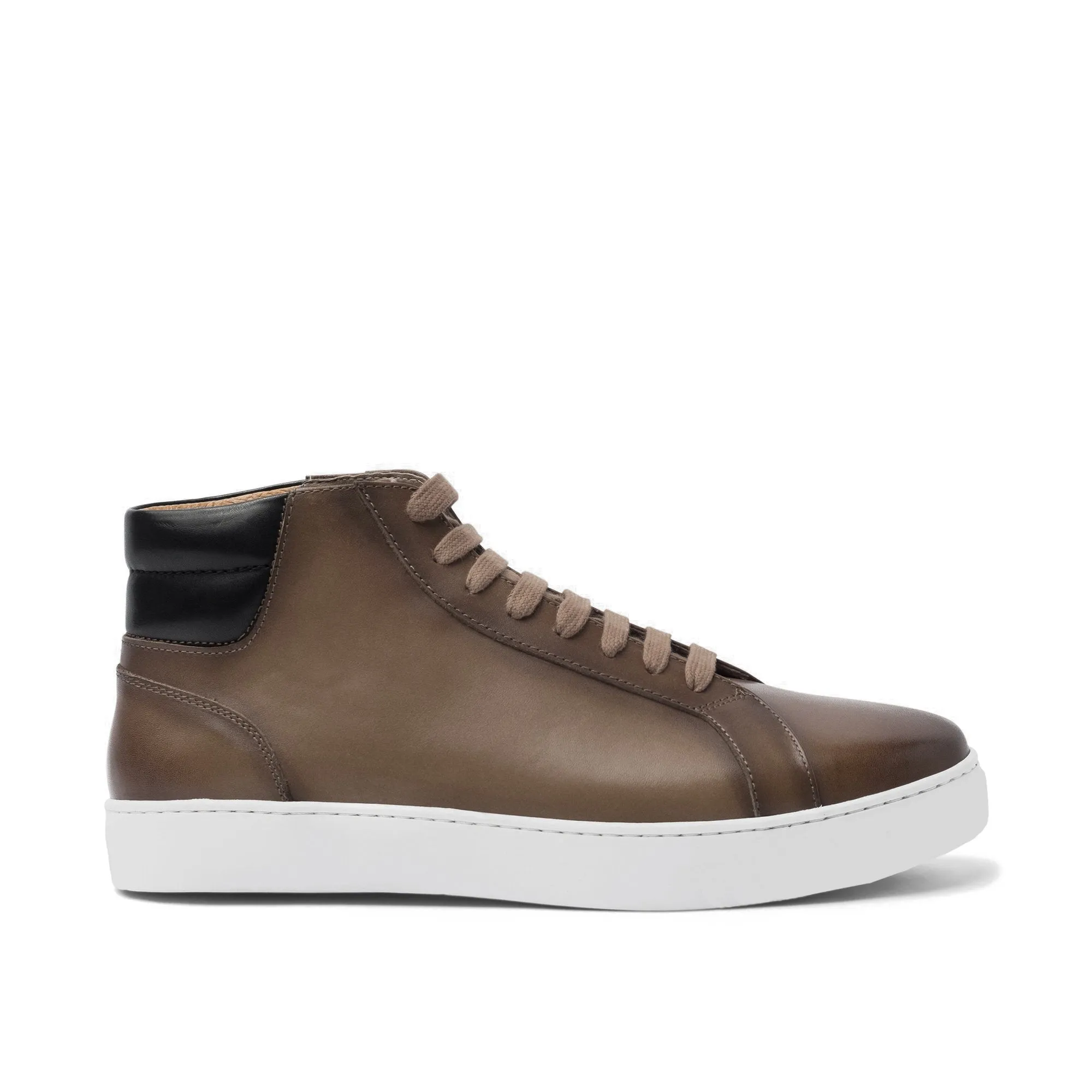 Height Increasing Copper Brown Leather Angus Sneaker Boots