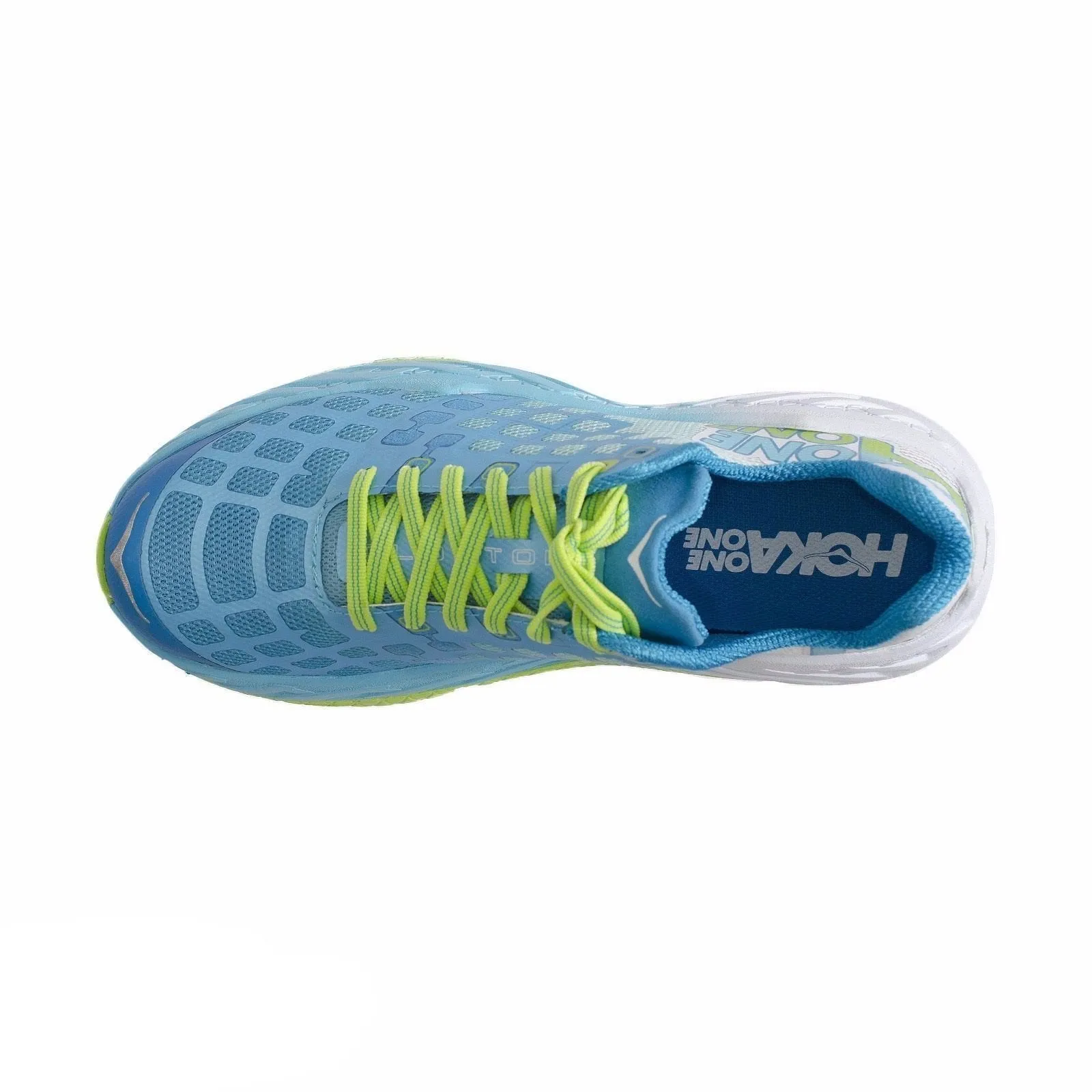 Hoka One One Clayton Bright Green / Blue Atoll Running Shoes