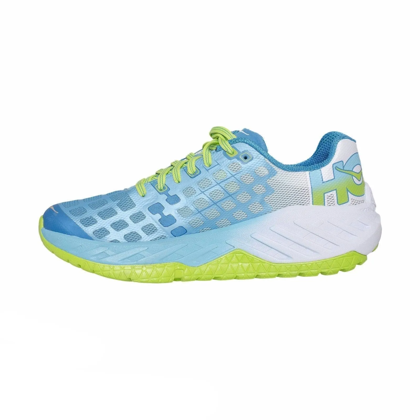 Hoka One One Clayton Bright Green / Blue Atoll Running Shoes