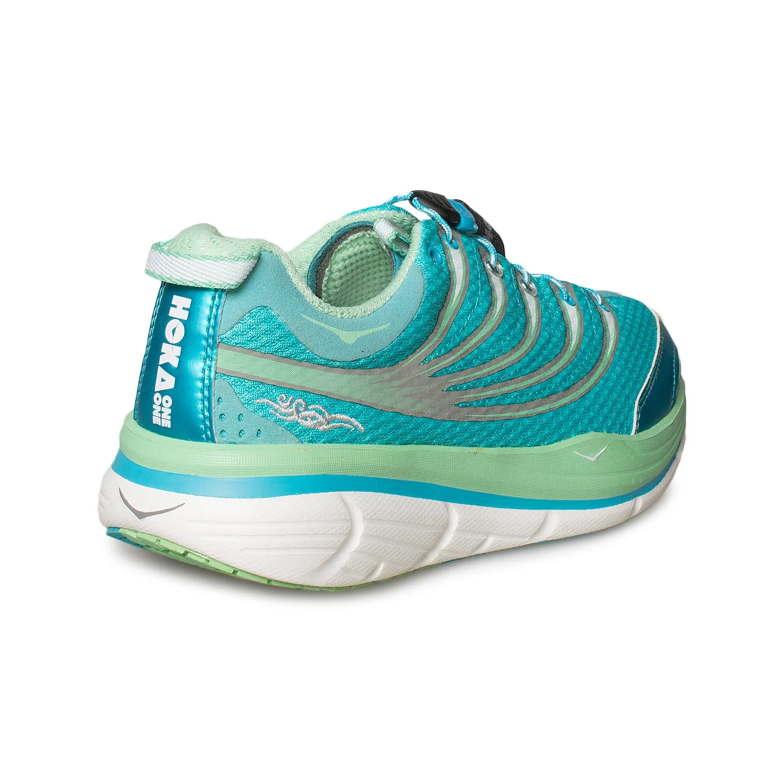 Hoka One One Stinson Trail Aqua / Green / White Running Shoes - Men's