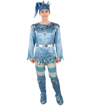 HPO Adult Men's Animated Movie Sky Winter Snowy Blue & White Costume, Suitable for Halloween, Flame-retardant Synthetic Fabric