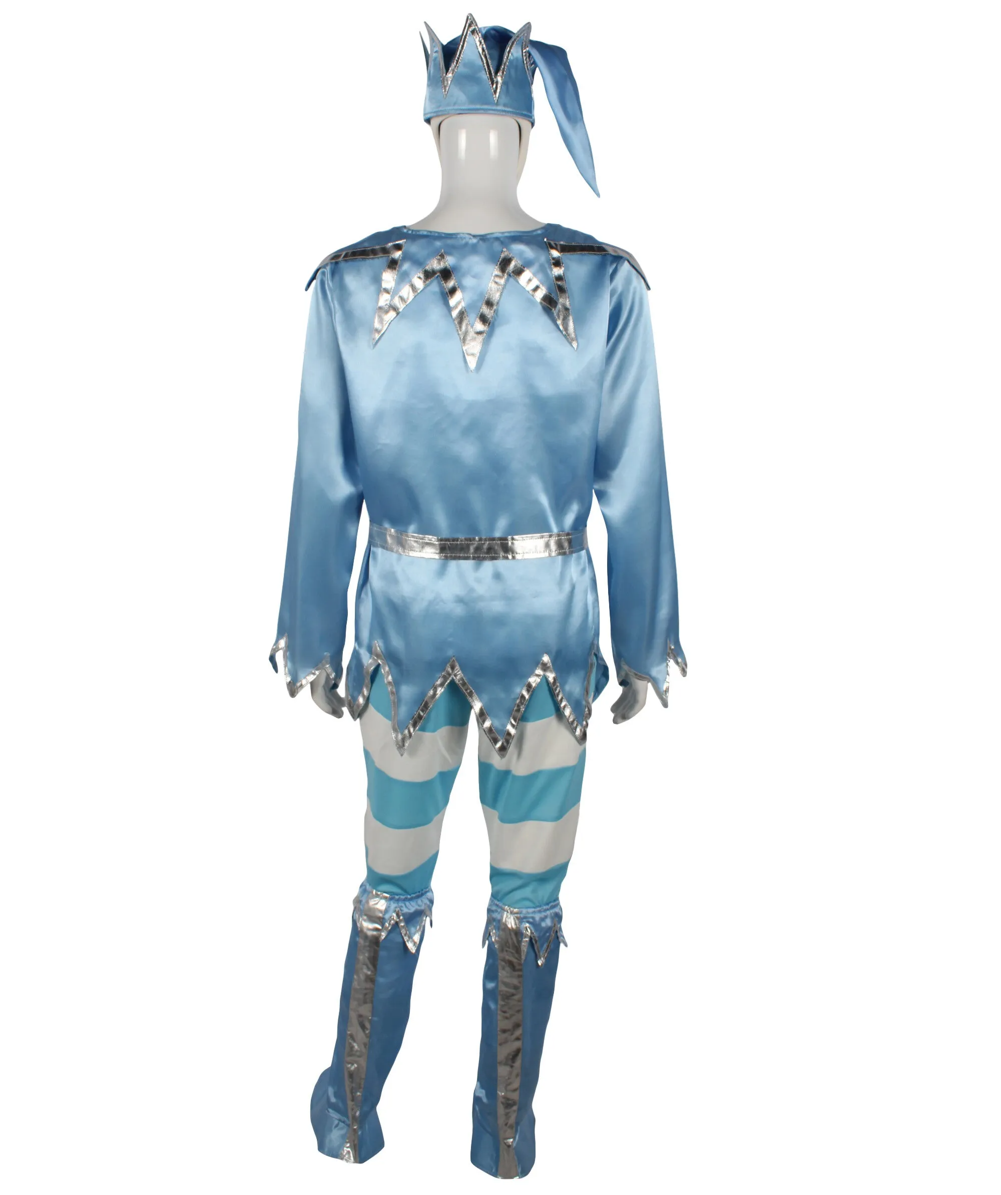 HPO Adult Men's Animated Movie Sky Winter Snowy Blue & White Costume, Suitable for Halloween, Flame-retardant Synthetic Fabric