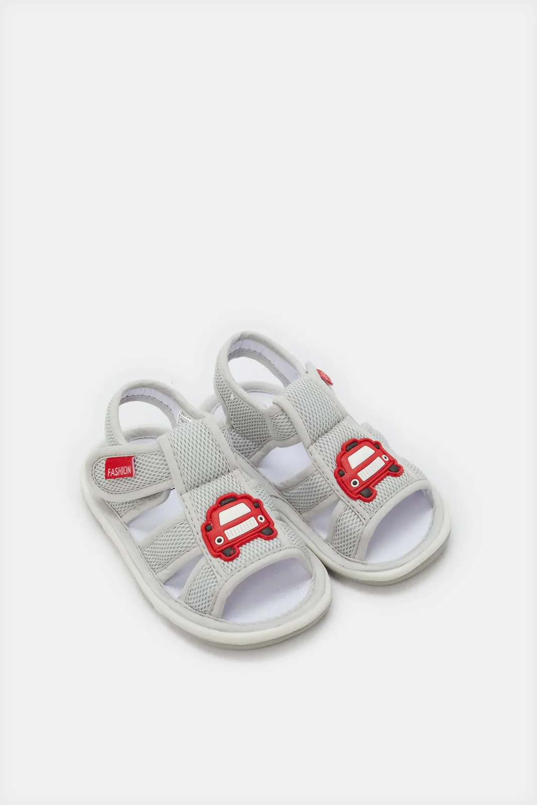 Infant Boys Grey Sounded Sole Sandals