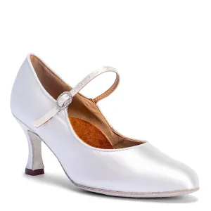 International Dance Shoes, ICS Classic, White Satin, 2” IDS Heel