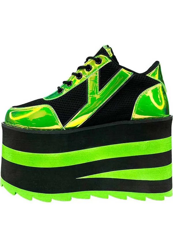 Karazii [Black/Green] | PLATFORM BOOTS*