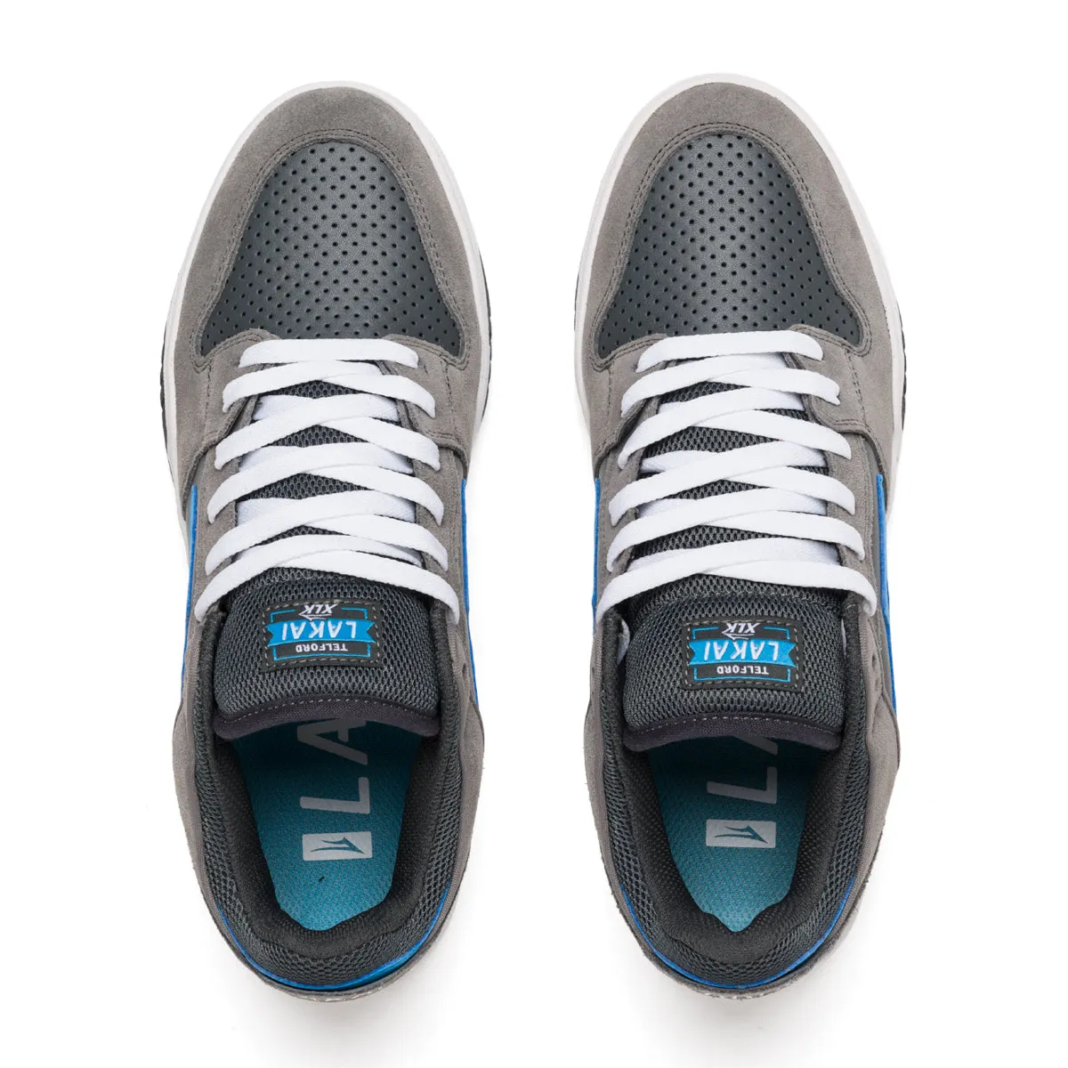 Lakai Telford Low Skateboard Shoe - Grey/Cyan