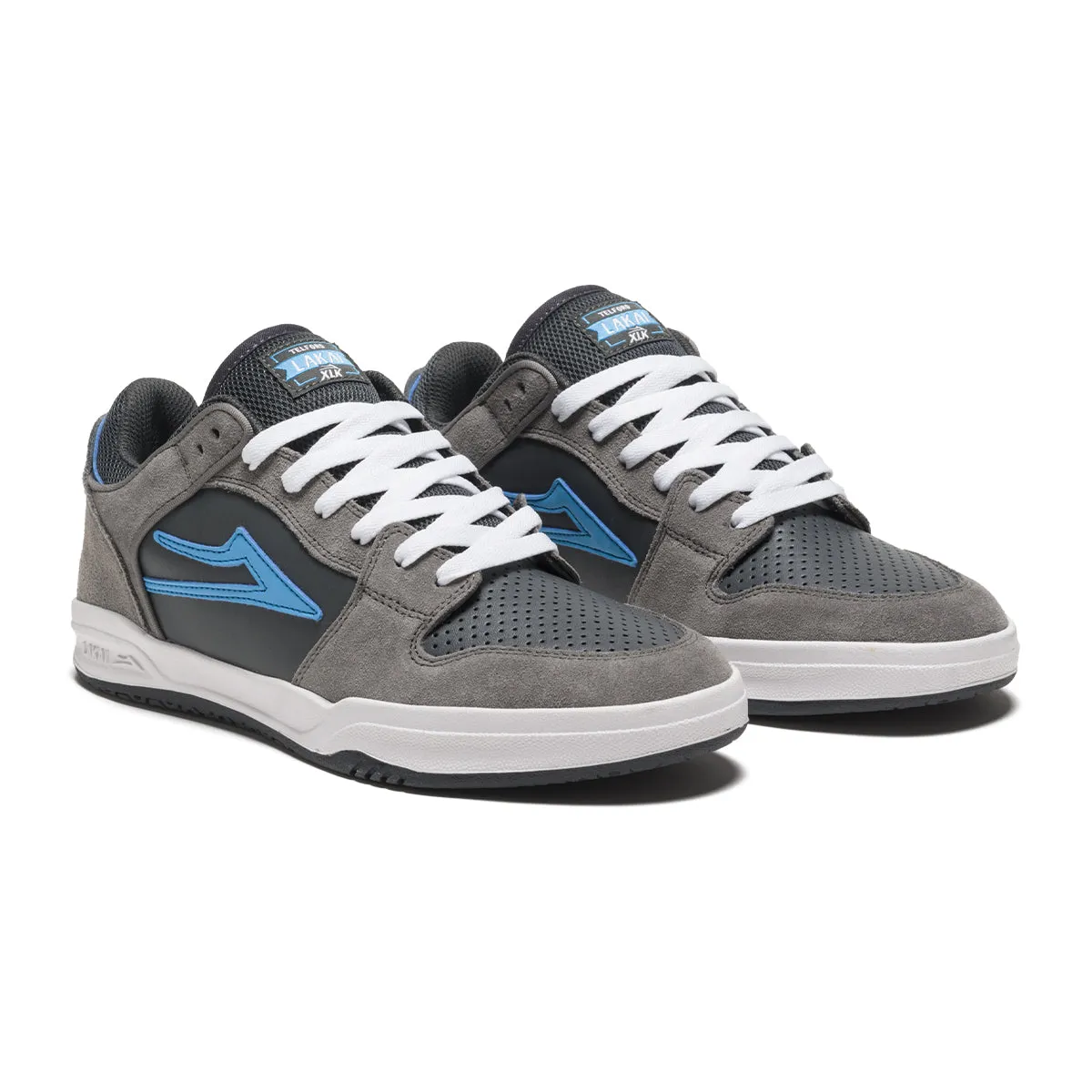 Lakai Telford Low Skateboard Shoe - Grey/Cyan