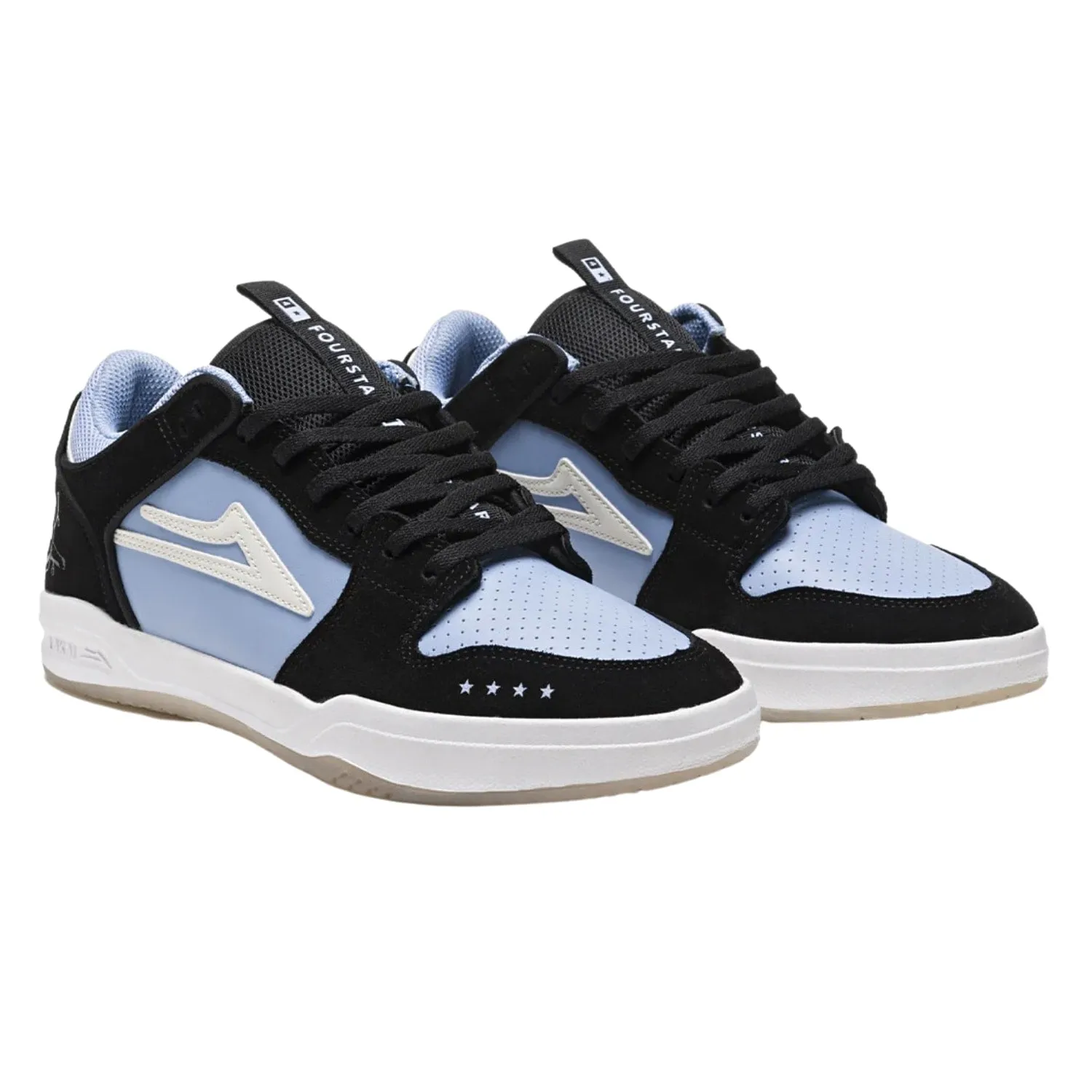 Lakai X Fourstar Telford Low Skate Shoes - Light Blue/Black Suede