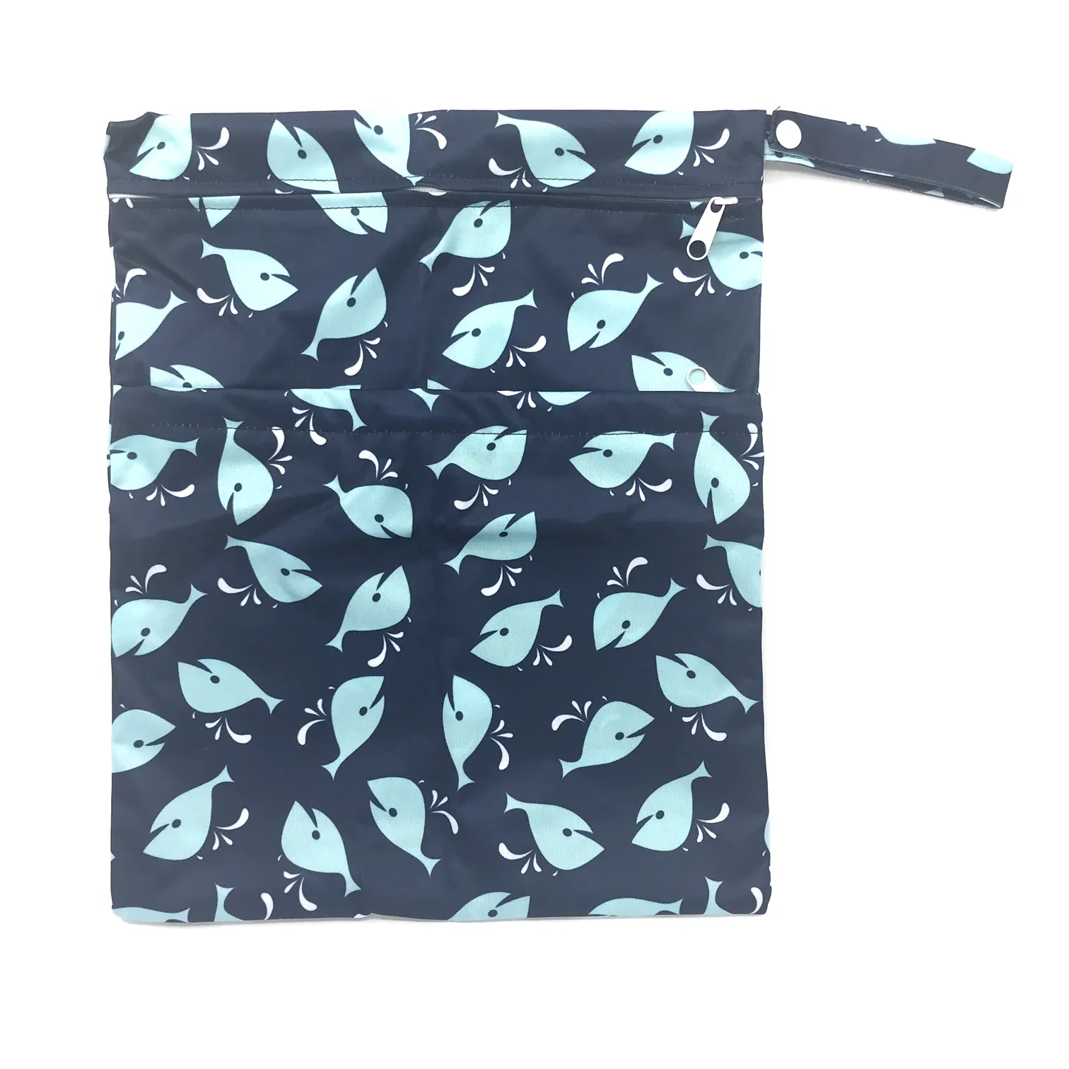 Large Wetbag - Navy Blue Whale Splash