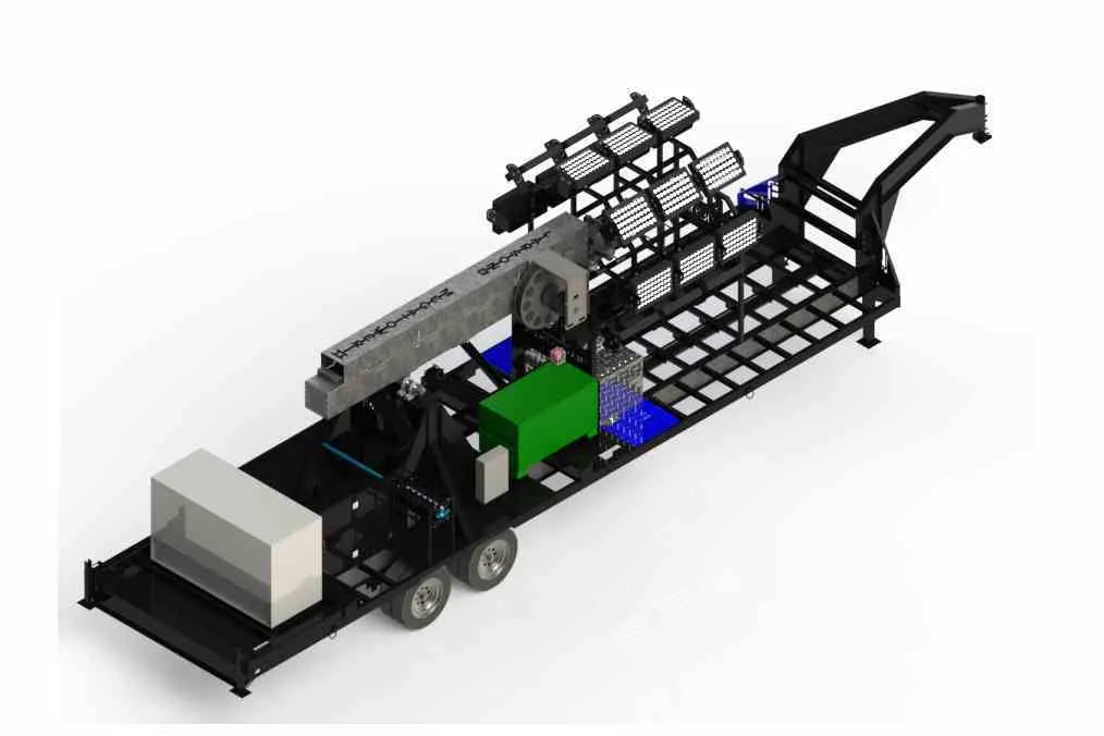 Larson Electronics 77' Hydraulic Megatower™ Light Plant - 33' Trailer - (20) LED Fixtures - 1,350,000 lms - 480V 1PH