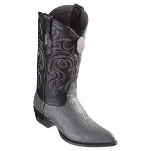 Los Altos Boots Mens #999709 J Toe | Genuine Smooth Ostrich Boots | Color Gray