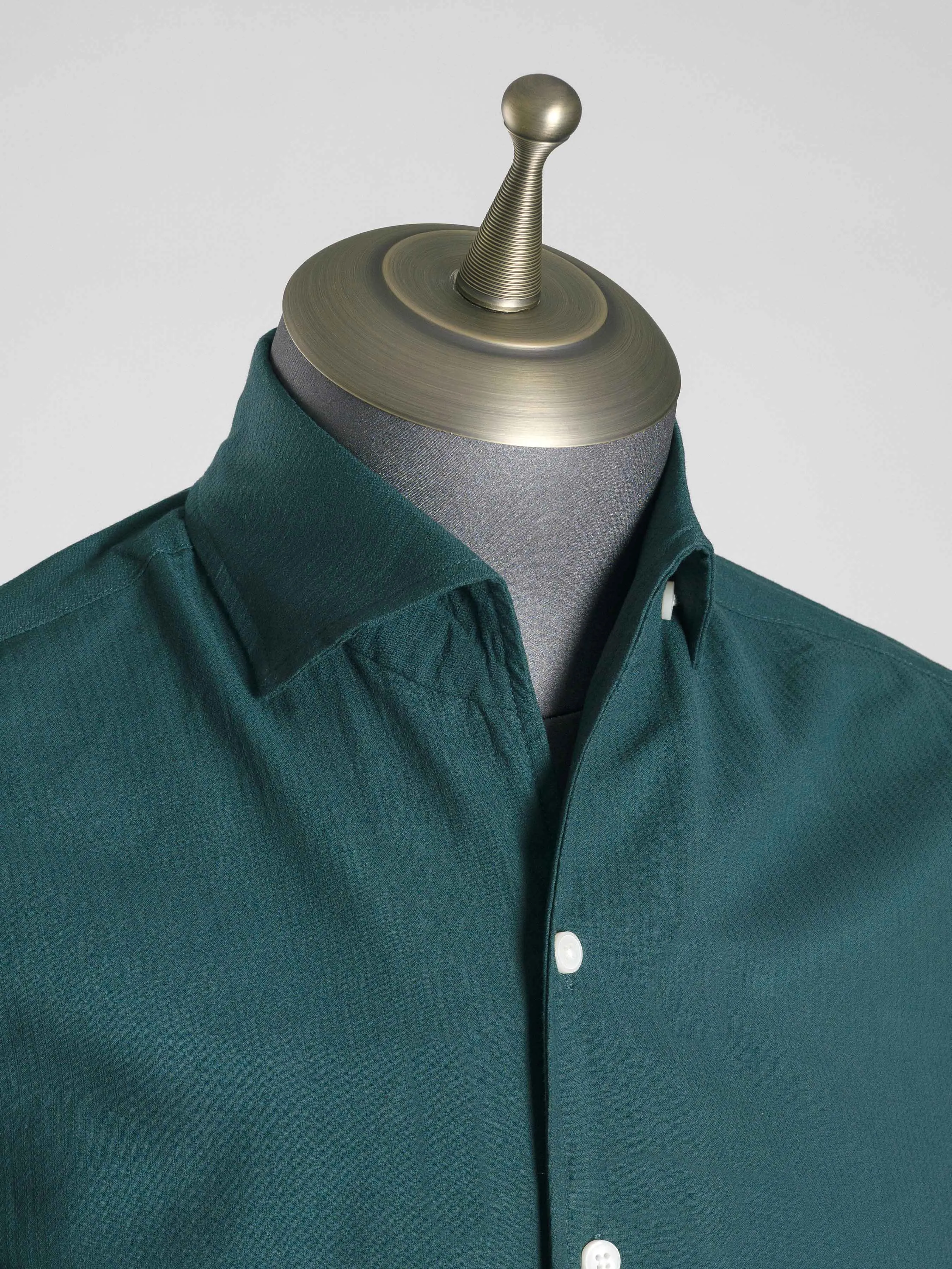 Luca Formal Shirt - Green One-Piece Collar