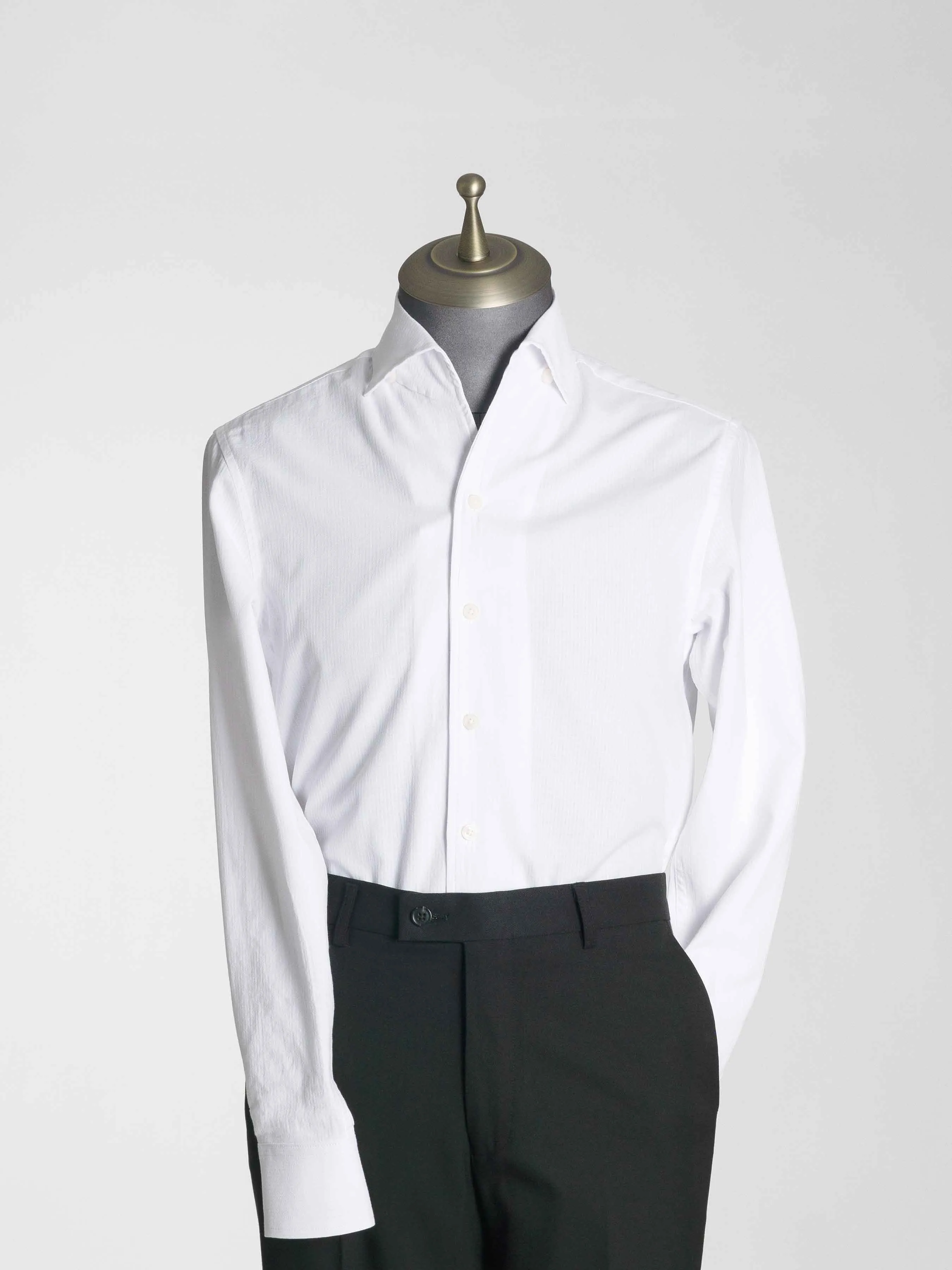 Luca Formal Shirt - White One-Piece Collar