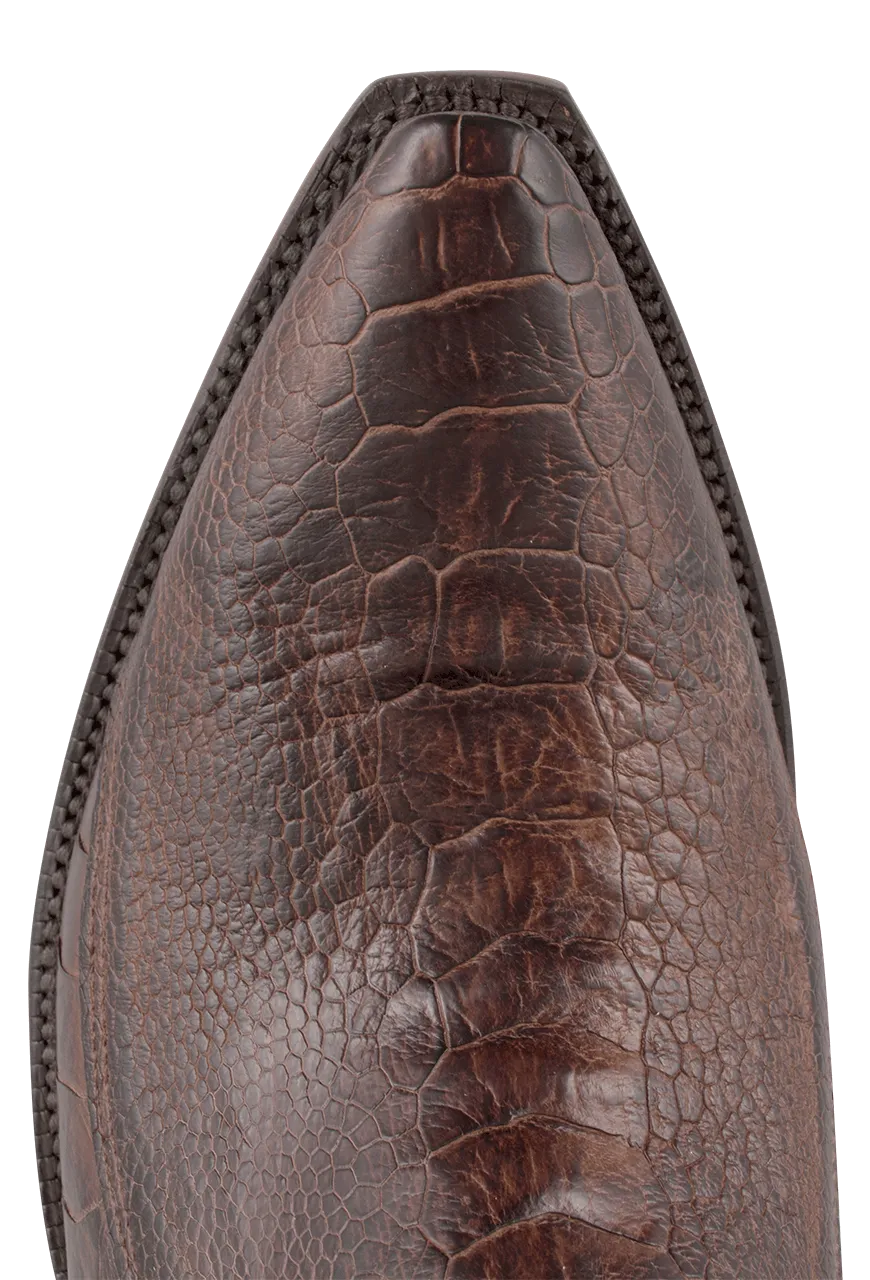 Lucchese Men's Ostrich Leg Cowboy Boots - Matte Chocolate