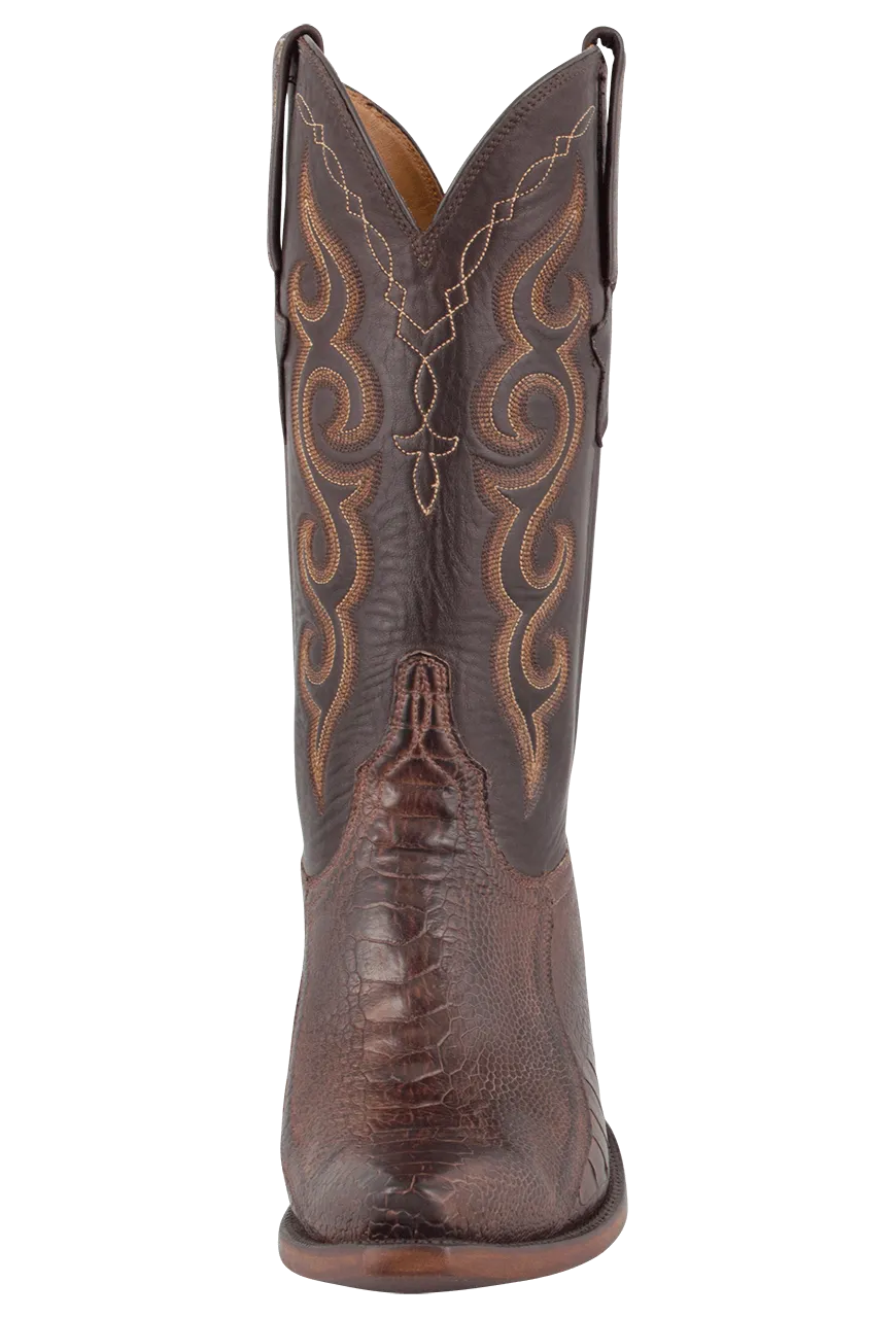 Lucchese Men's Ostrich Leg Cowboy Boots - Matte Chocolate