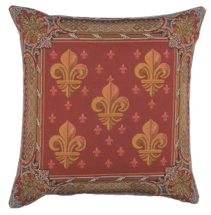 Lys flower In Red I French Tapestry Cushion