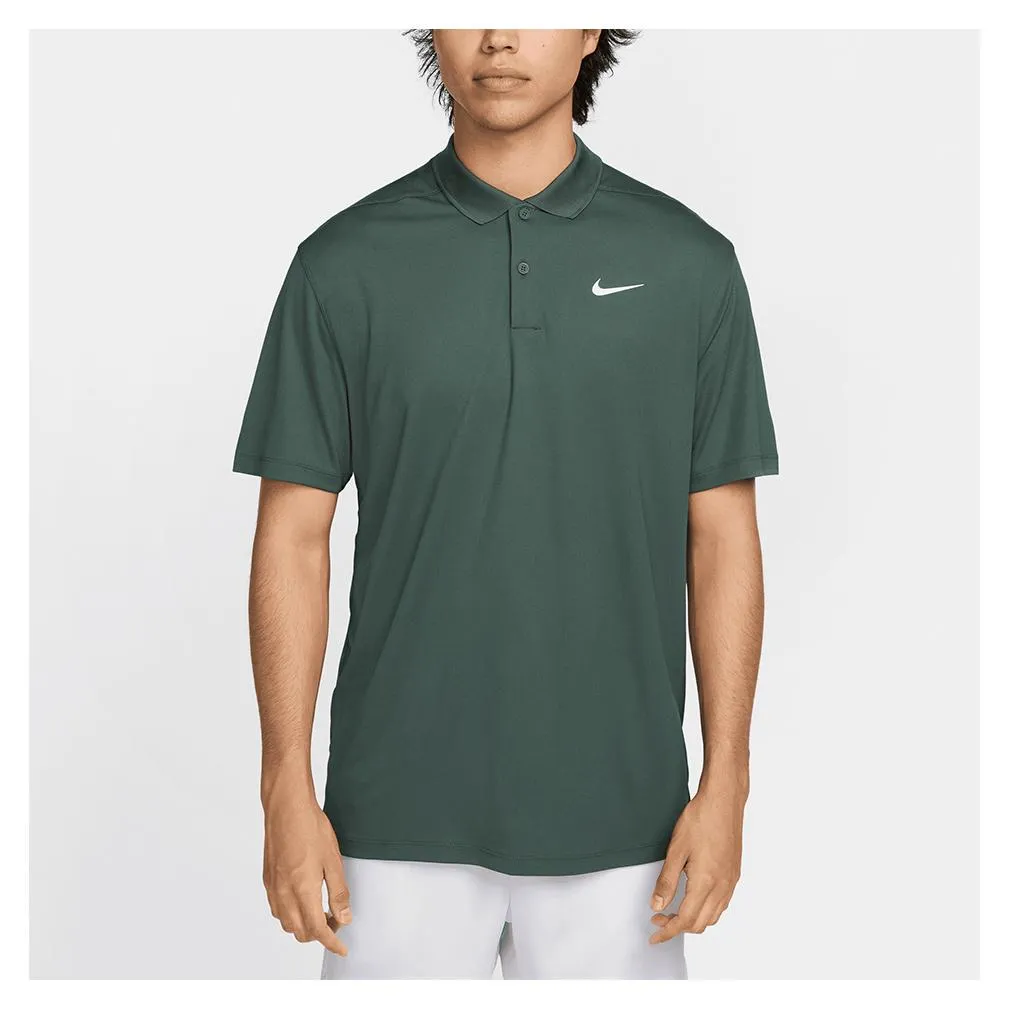 Mens Court Dri-FIT Pique Tennis Polo Vintage Green and White