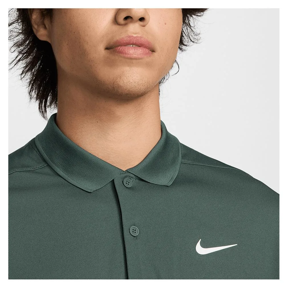 Mens Court Dri-FIT Pique Tennis Polo Vintage Green and White