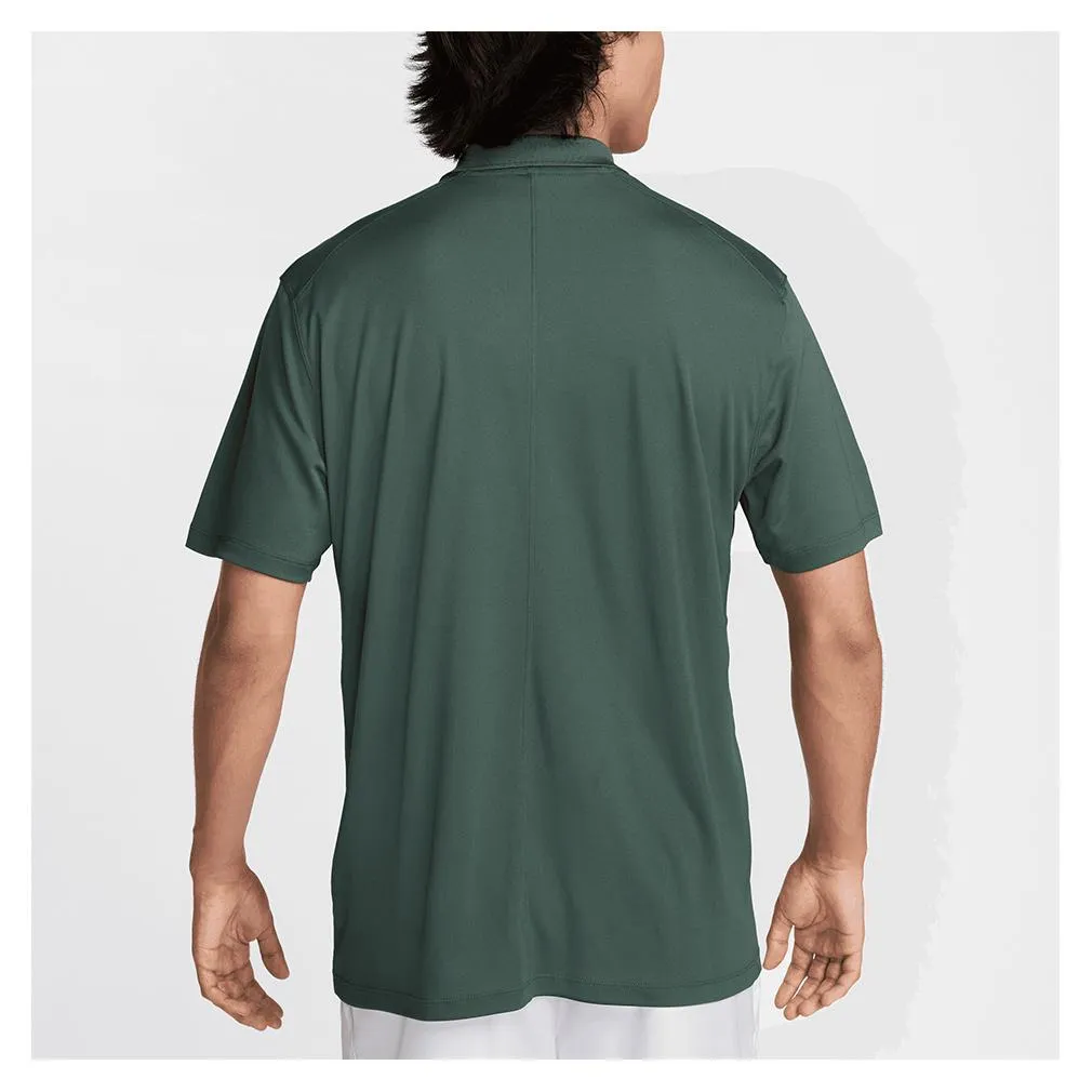 Mens Court Dri-FIT Pique Tennis Polo Vintage Green and White