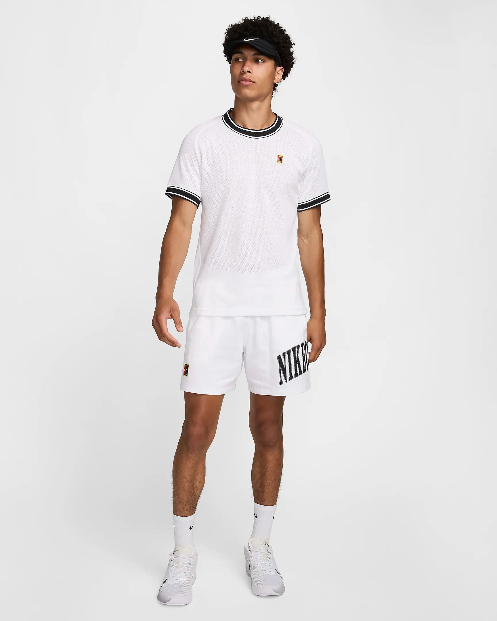 Mens Nike Court Heritage Tennis Short Sleeve Top