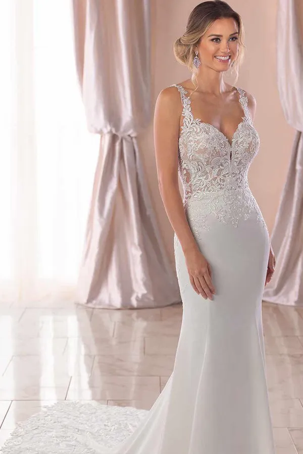 Mermaid Sweetheart Lace Top Wedding Dress With Court Train