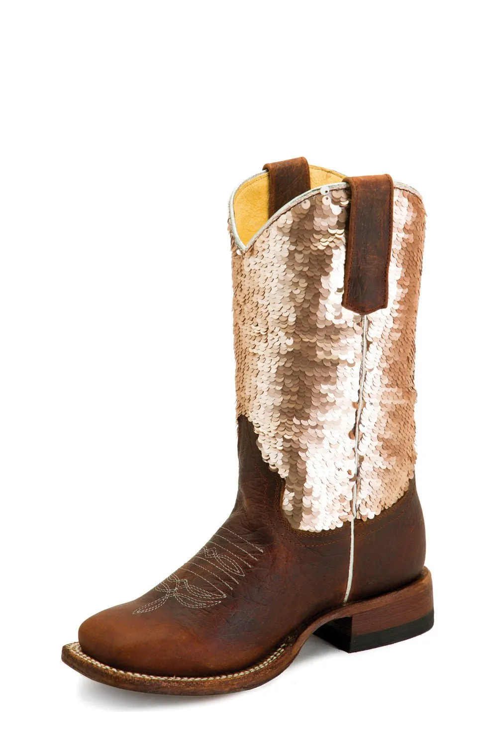 Miss Macie Bean Kids Girls Bison Leather Sparkle Magic Fashion Boots