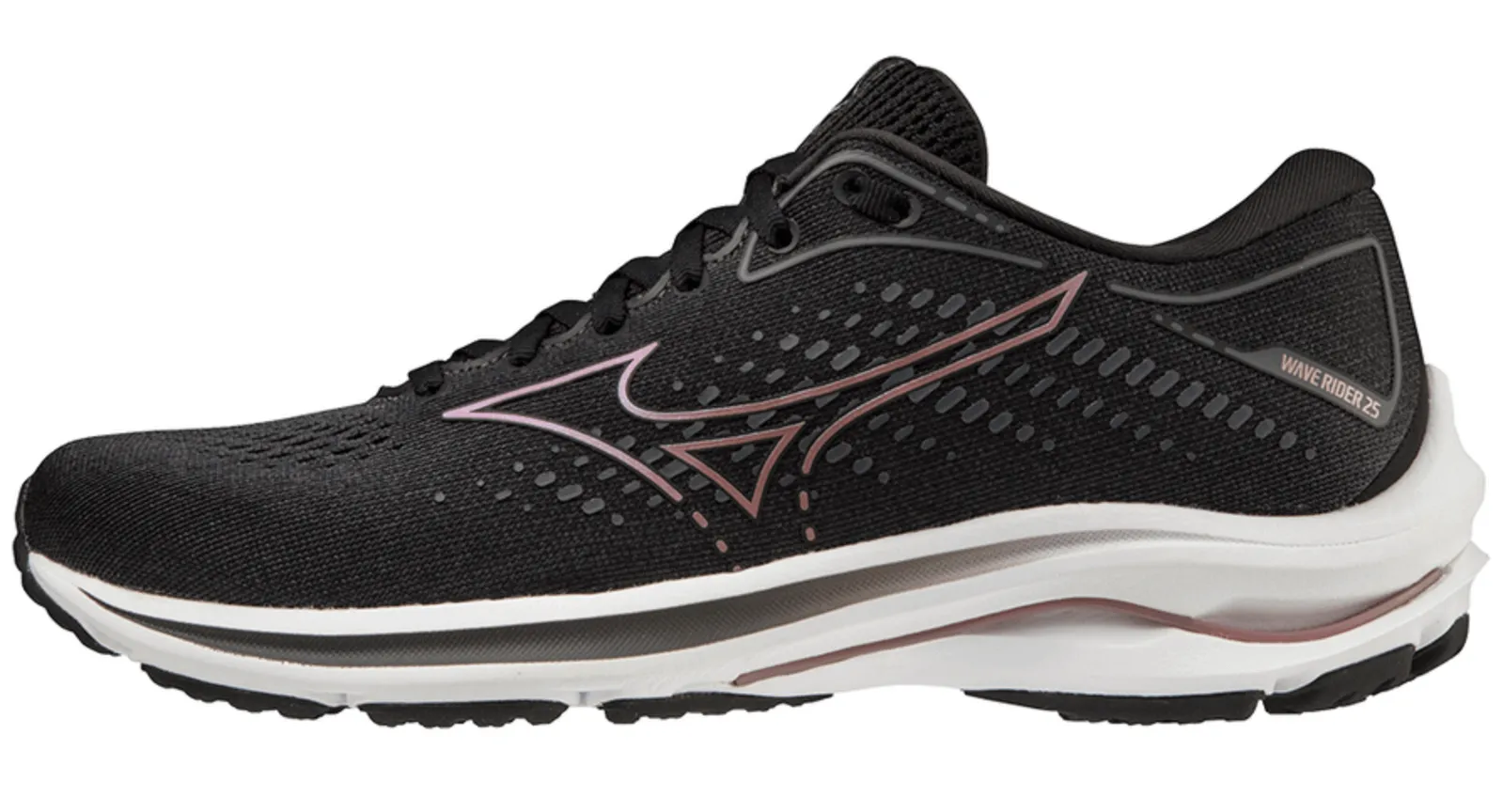 Mizuno Womens Wave Rider 25 Running - Black/Pink