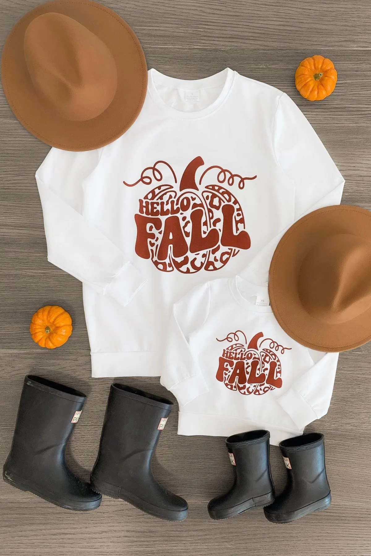 Mom & Me - "Hello Fall" White Long Sleeve Top