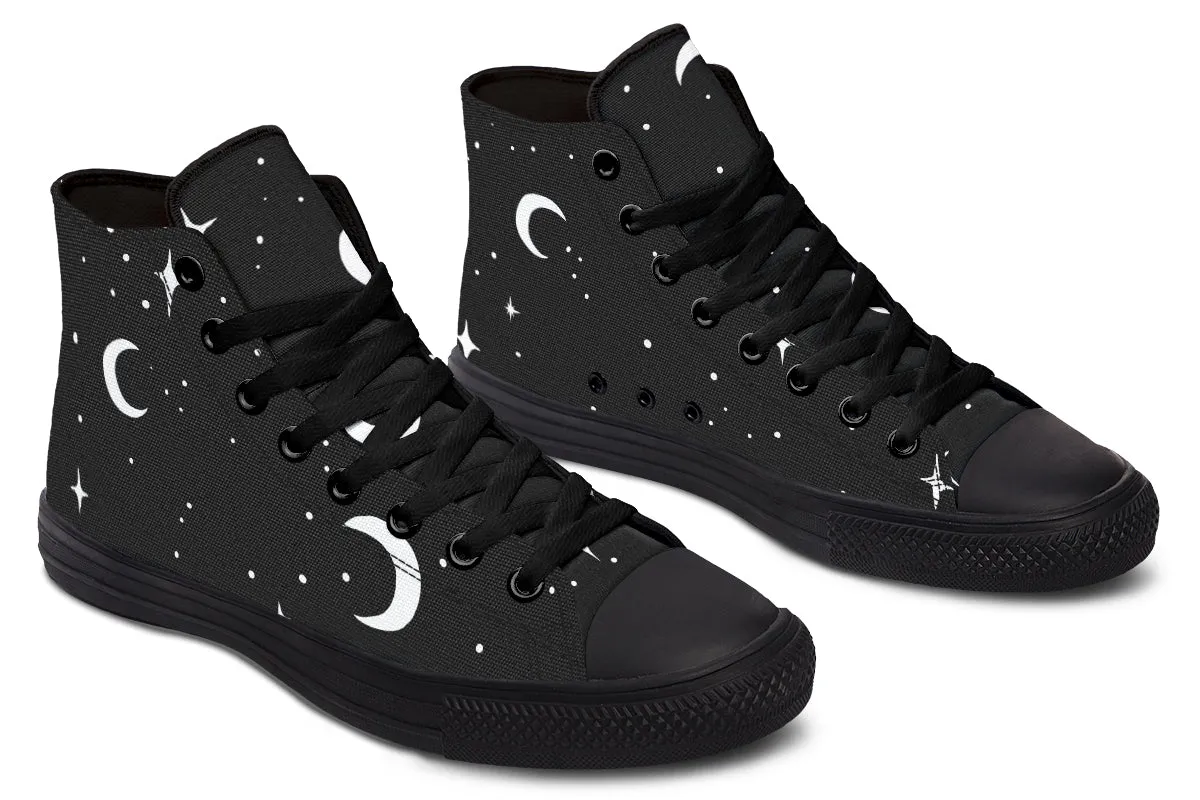 MoonDust High Tops - Classic Premium Canvas Shoes with Comfortable and Durable Soles