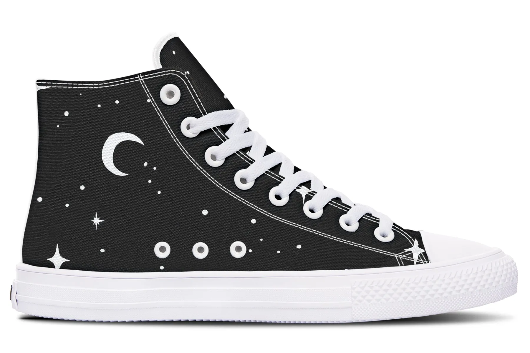 MoonDust High Tops - Classic Premium Canvas Shoes with Comfortable and Durable Soles